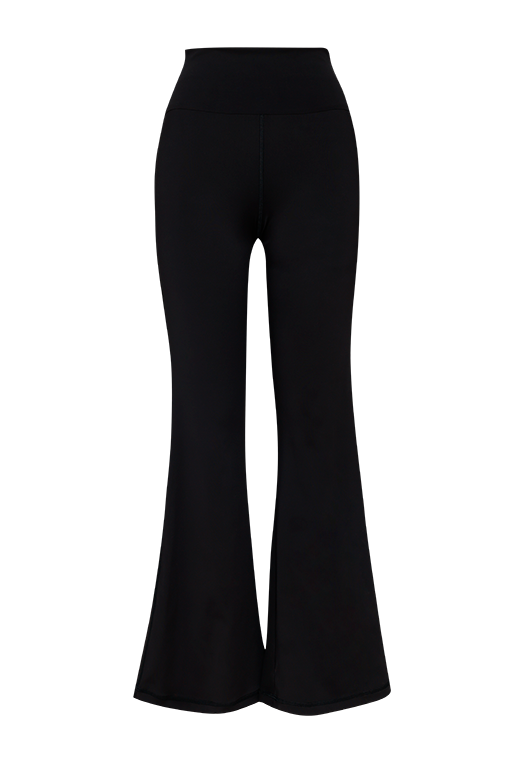 Black Foldover Flare Pants