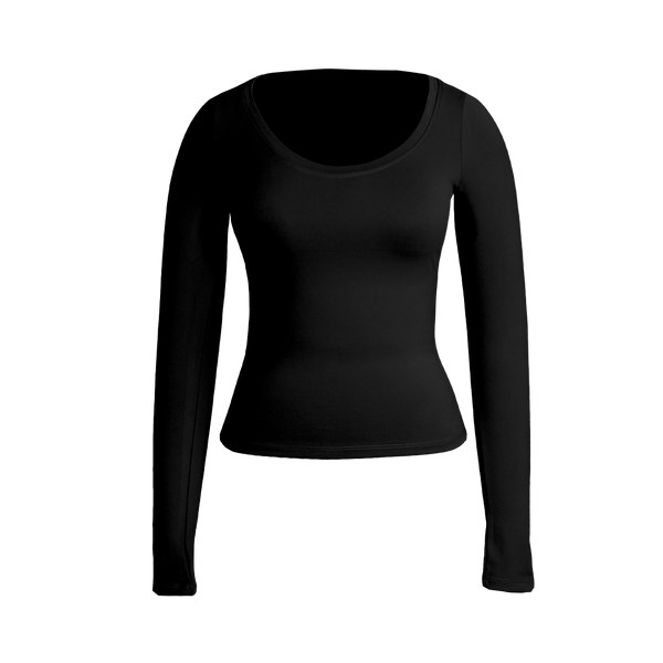 Black Sculpt Scoop Top