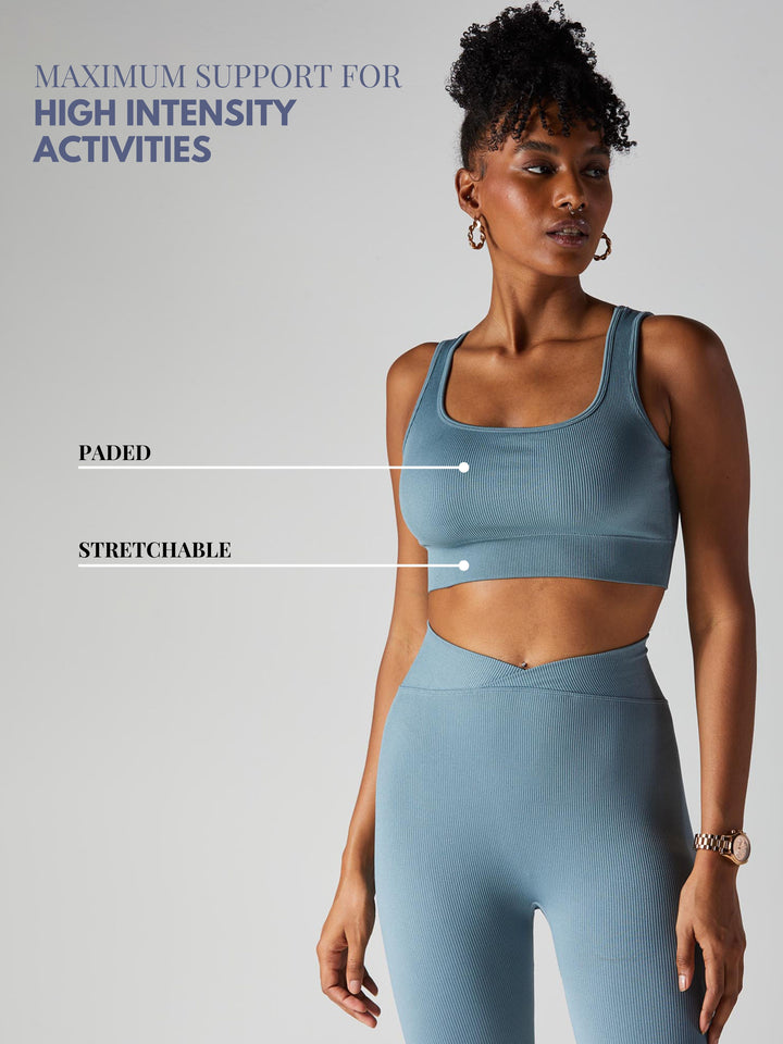 Blue-grey Aspire Sports Bra