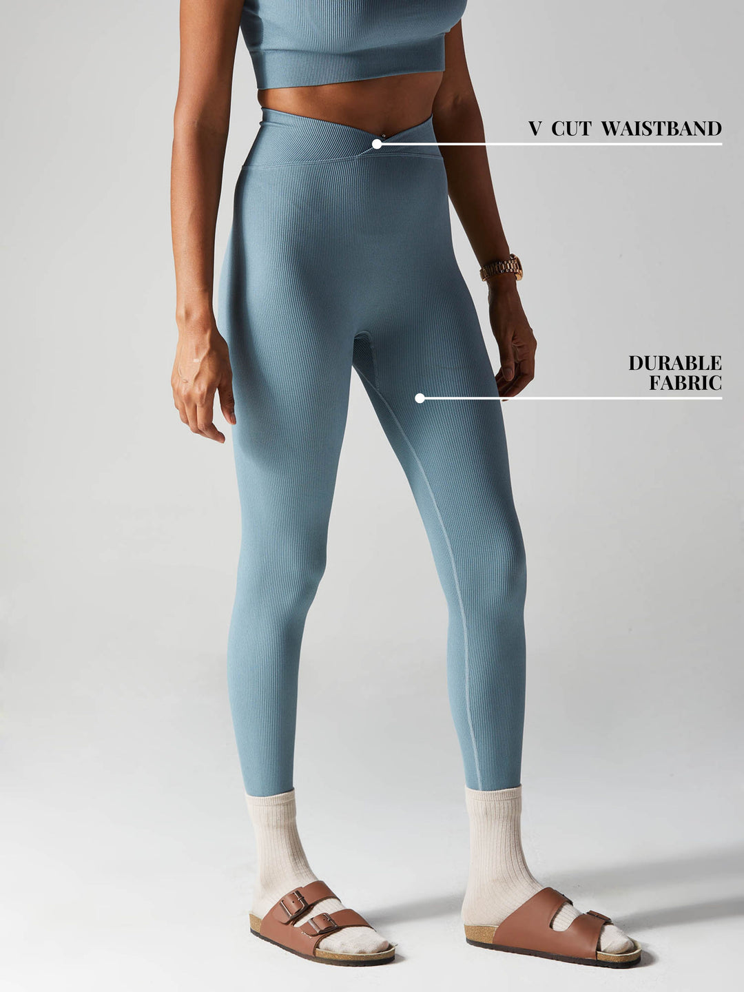 Blue-grey Aspire V-Waist Leggings