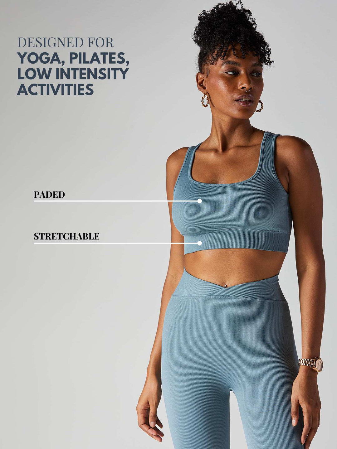 Blue-grey Aspire Sports Bra