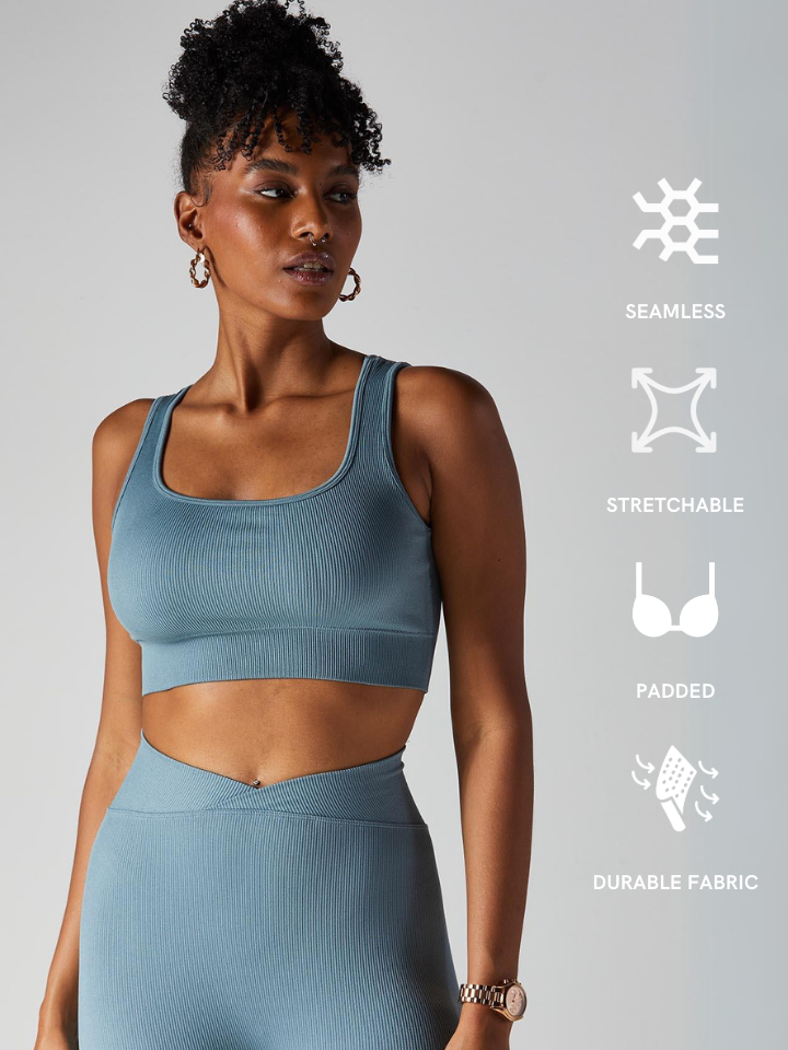 Blue-grey Aspire Sports Bra