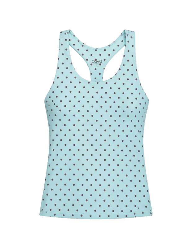 Blue  Polka Racerback Tank