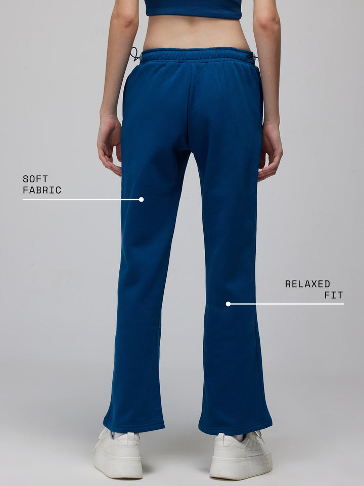 Blue Relaxed Wide Leg Pants