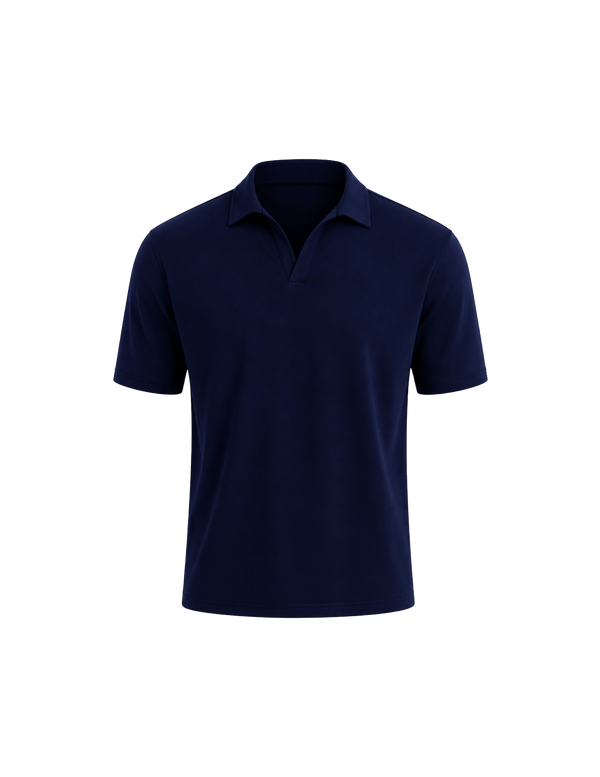 Navy Solid Collar Polo