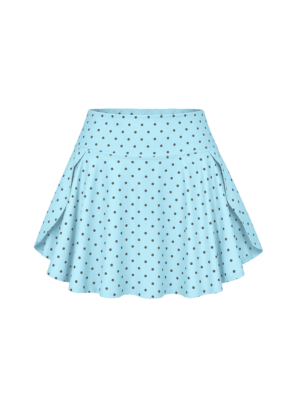 Blue Polka Swirl Tennis Skorts