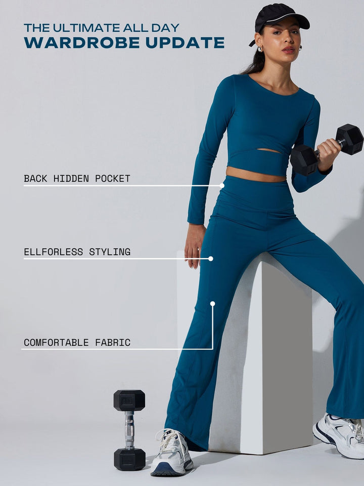 Blue All-Day Flex Flare Pants