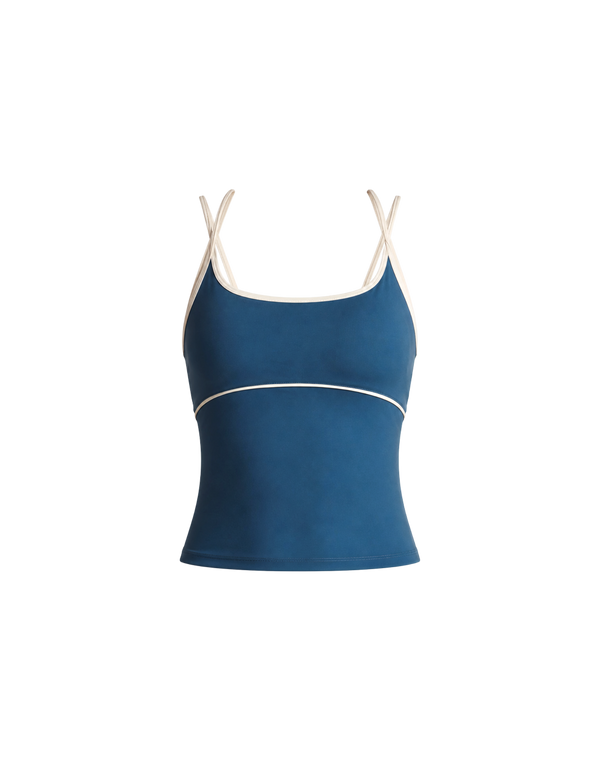 Blue Retro Halterneck Tank