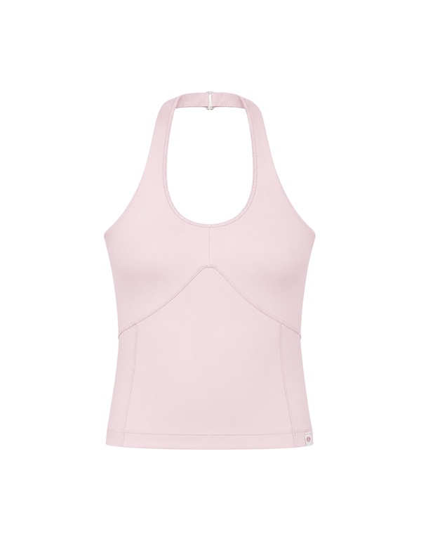 Blush Lace Trim Halter Tank