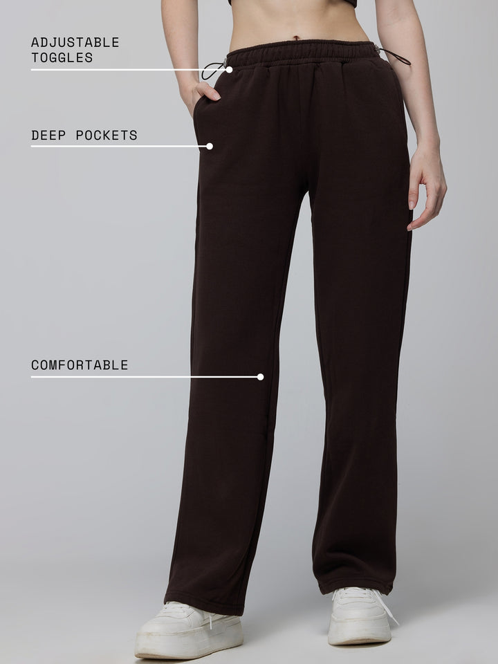 Brown Relaxed Wide Leg Pants