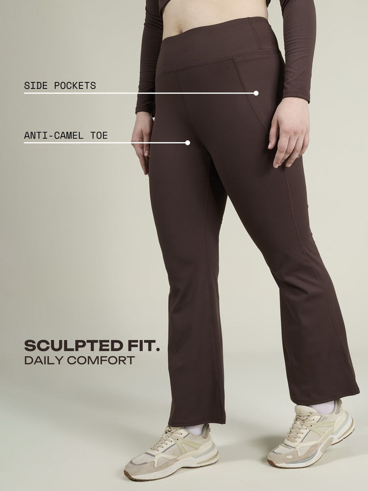 Brown Sculpt Bootcut Leggings