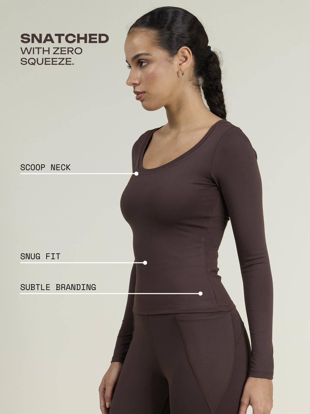 Brown Sculpt Scoop Top