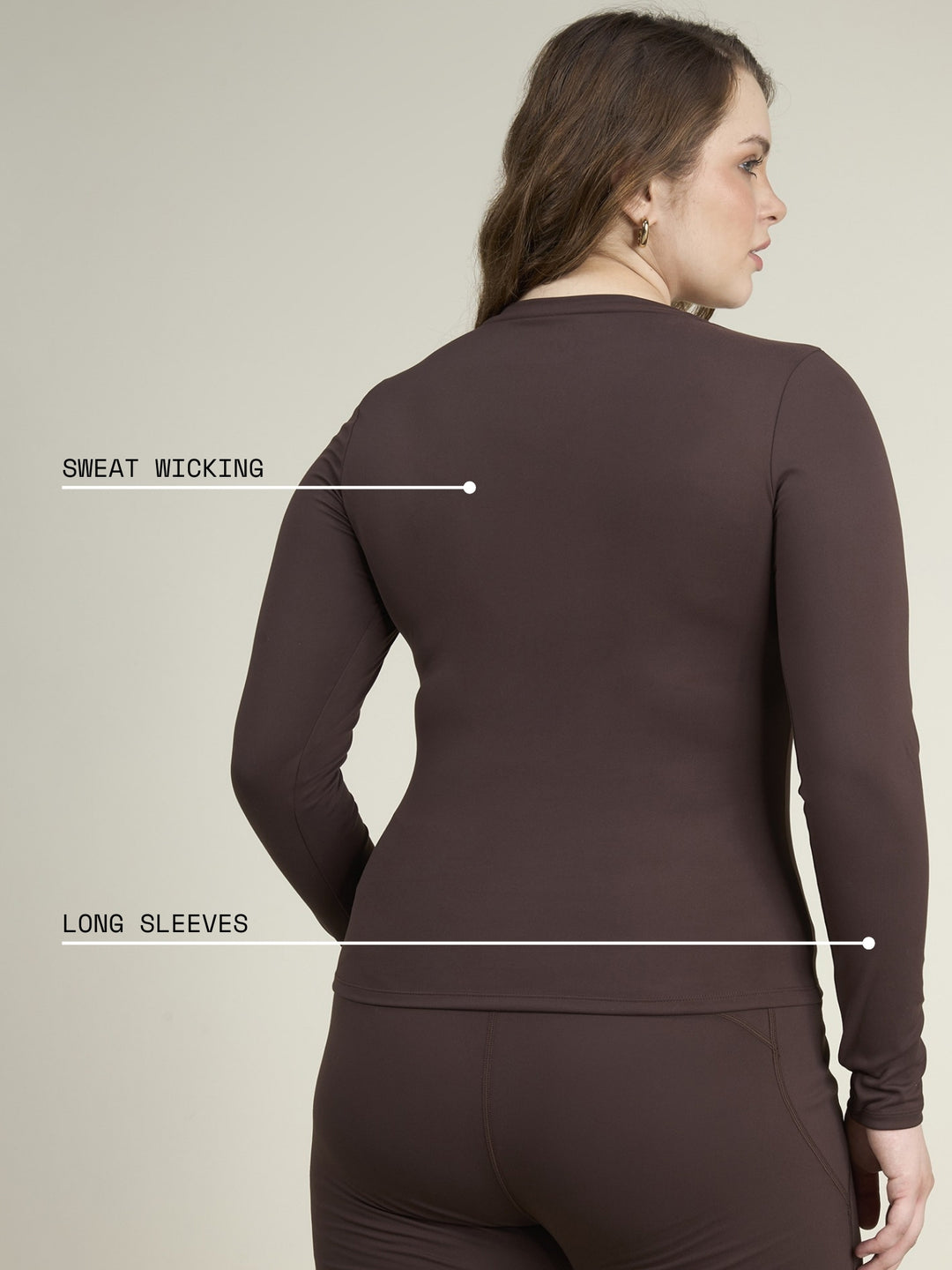 Brown Sculpt V-Neck Top