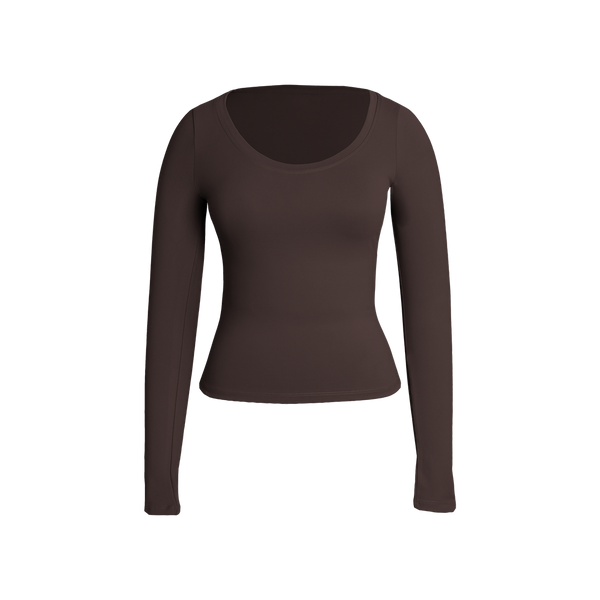 Brown Sculpt Scoop Top