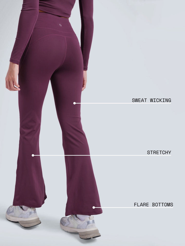 Burgundy Sculpt Bootcut Leggings