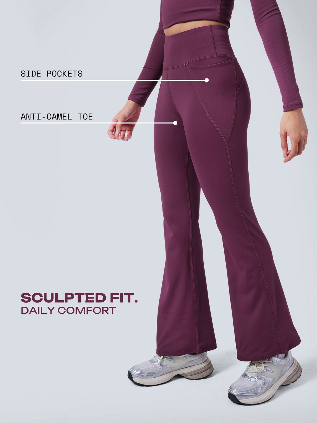 Burgundy Sculpt Bootcut Leggings