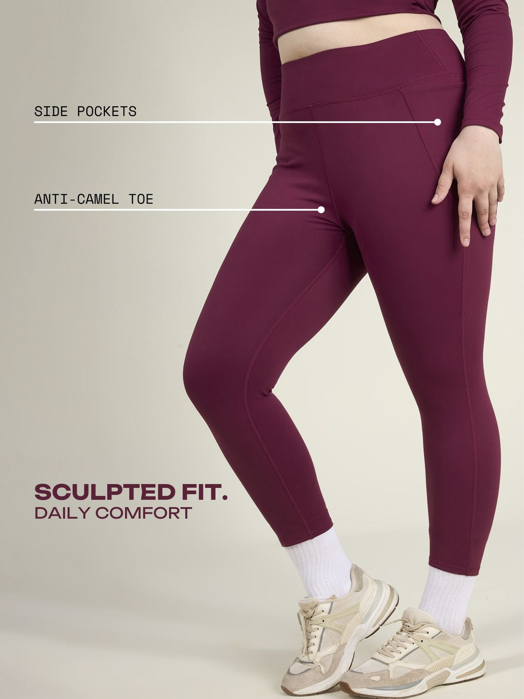 Burgundy Sculpt Core Leggings