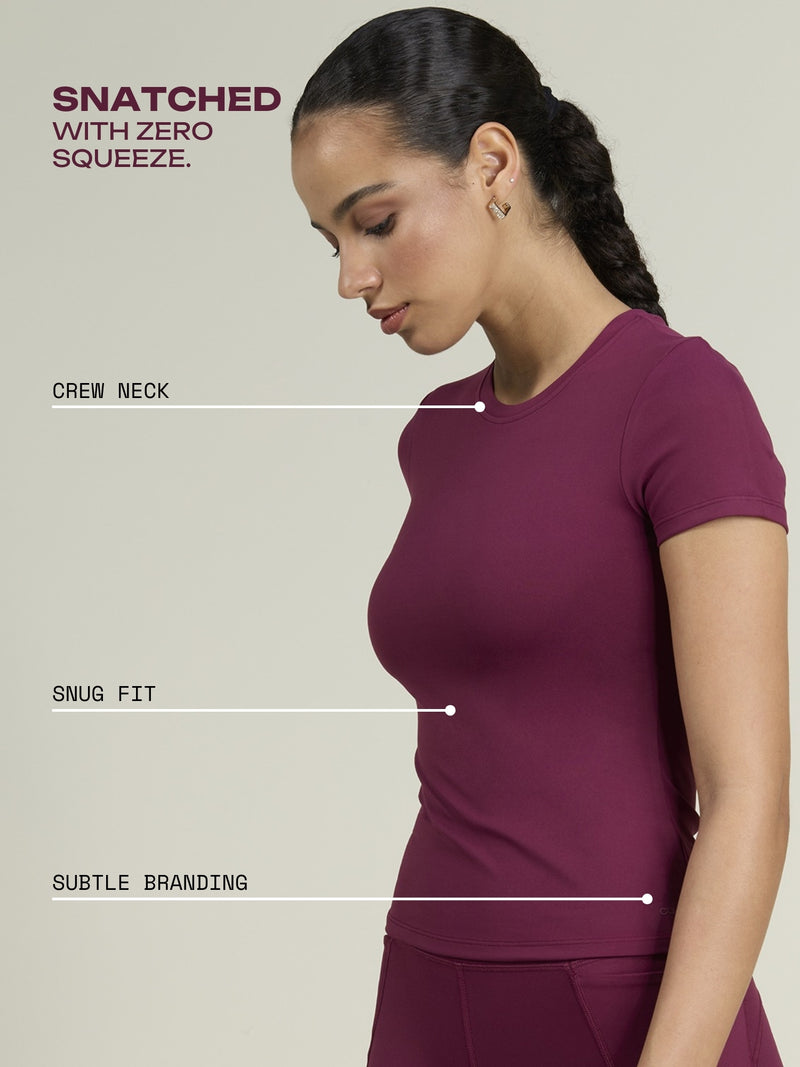 Burgundy Sculpt Core Top
