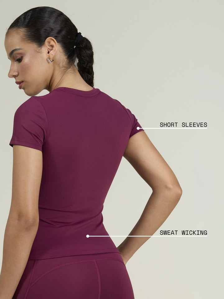 Burgundy Sculpt Core Top