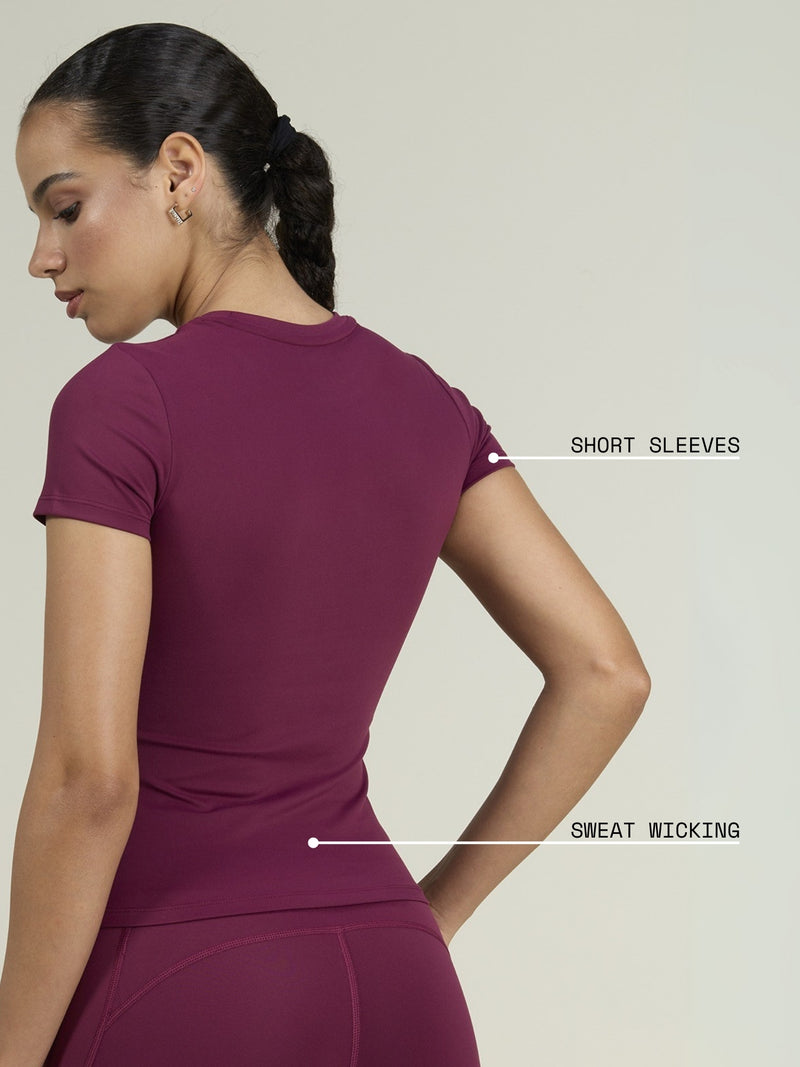 Burgundy Sculpt Core Top