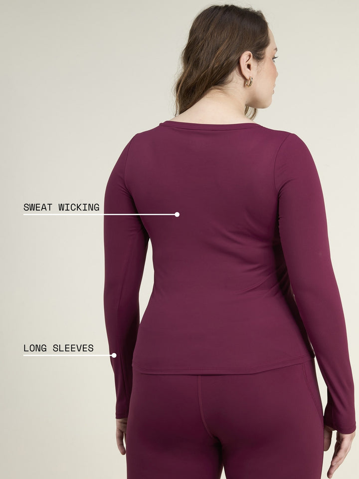 Burgundy Sculpt Scoop Top