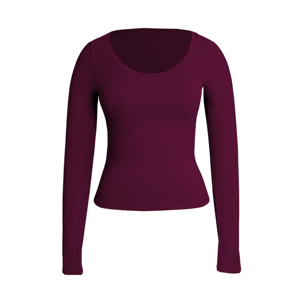Burgundy Sculpt Scoop Top