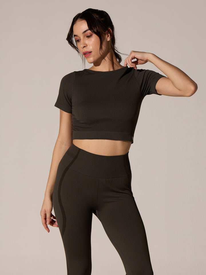 Charcoal Seamless Sculpt Tee