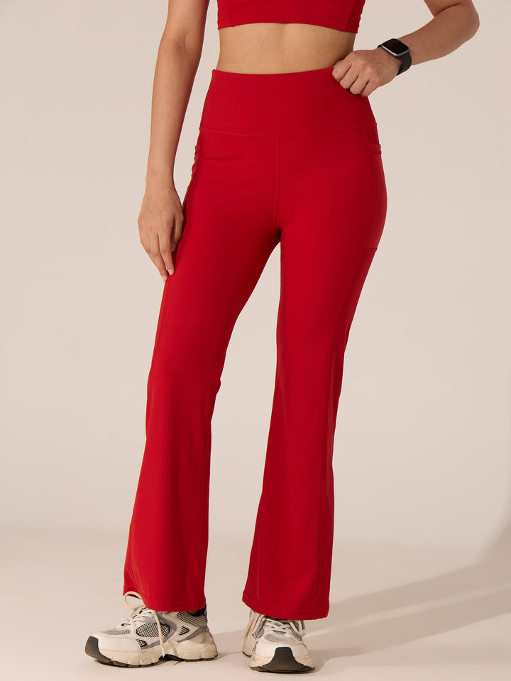 Red All-Day Flex Flare Pants