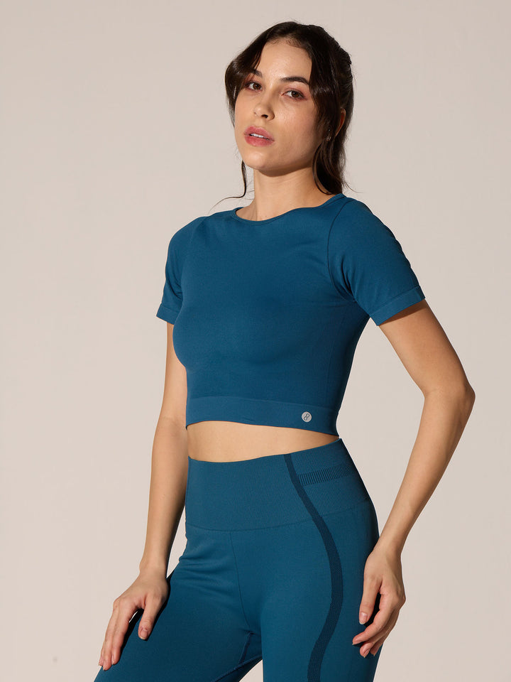 Teal Seamless Sculpt Tee