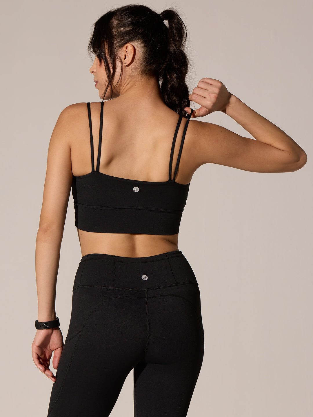 Black Twin Strap Sports Bra