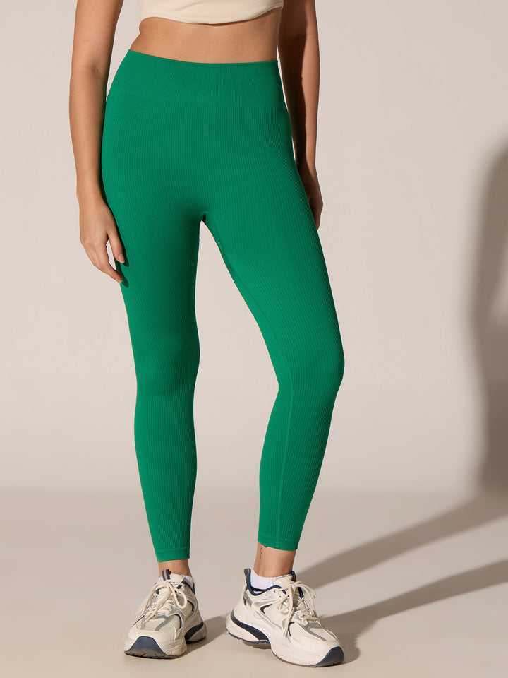 Green Seamless Cinched Leggings