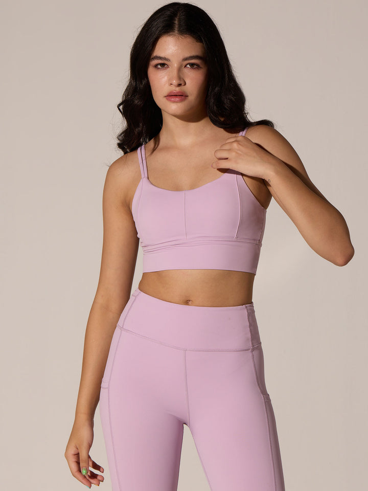 Lilac Twin Strap Sports Bra