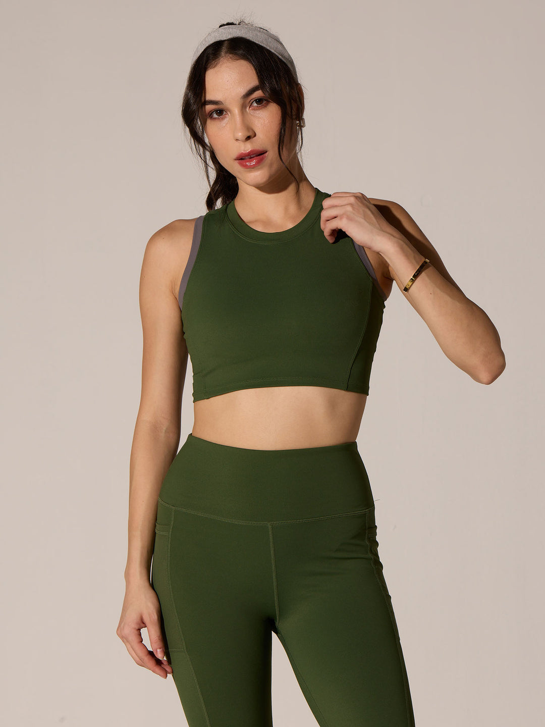 Olive In-Vest Sports Bra