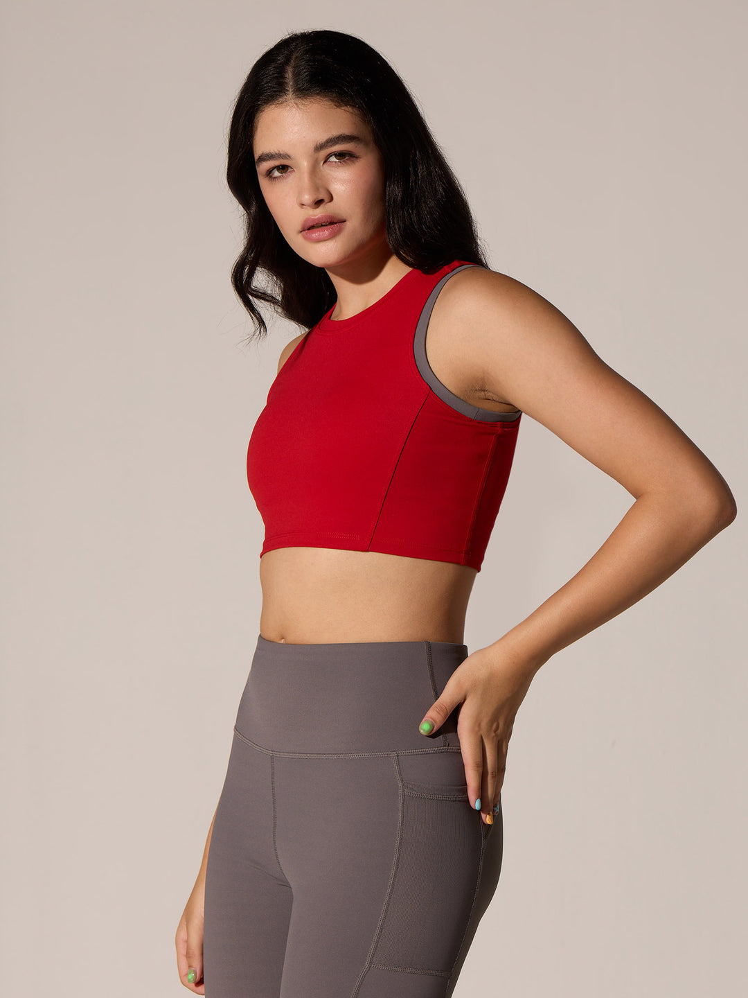 Red In-Vest Sports Bra