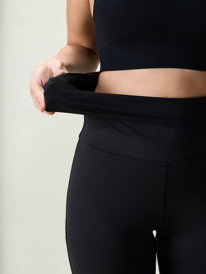 Black Foldover Flare Pants