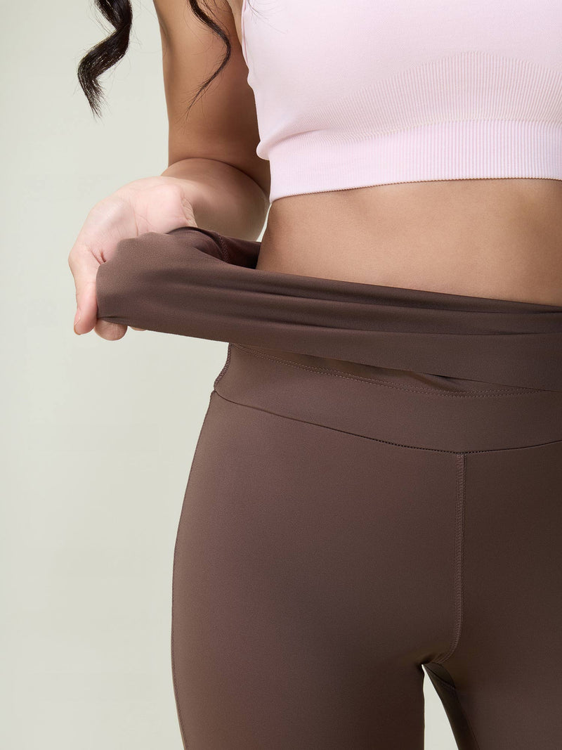 Brown Foldover Flare Pants