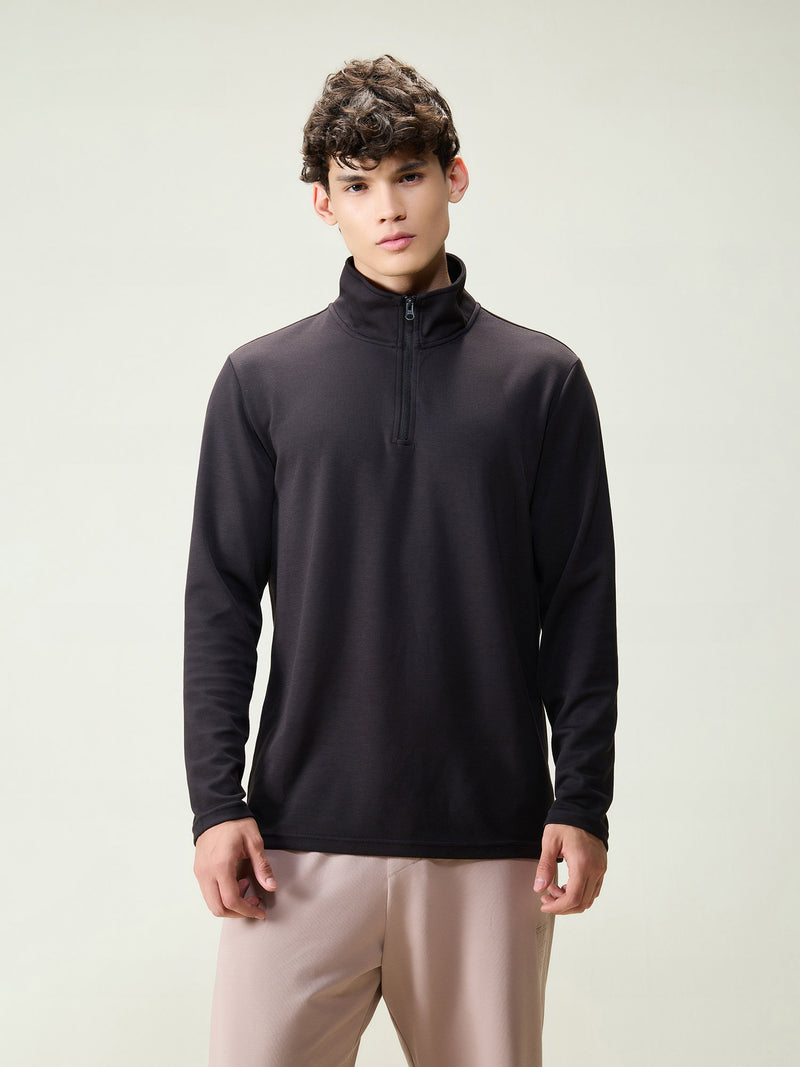 Black Modal Half Zip