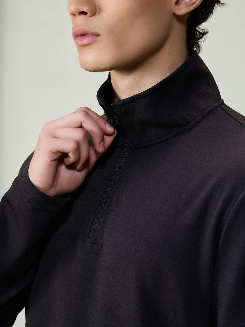 Black Modal Half Zip