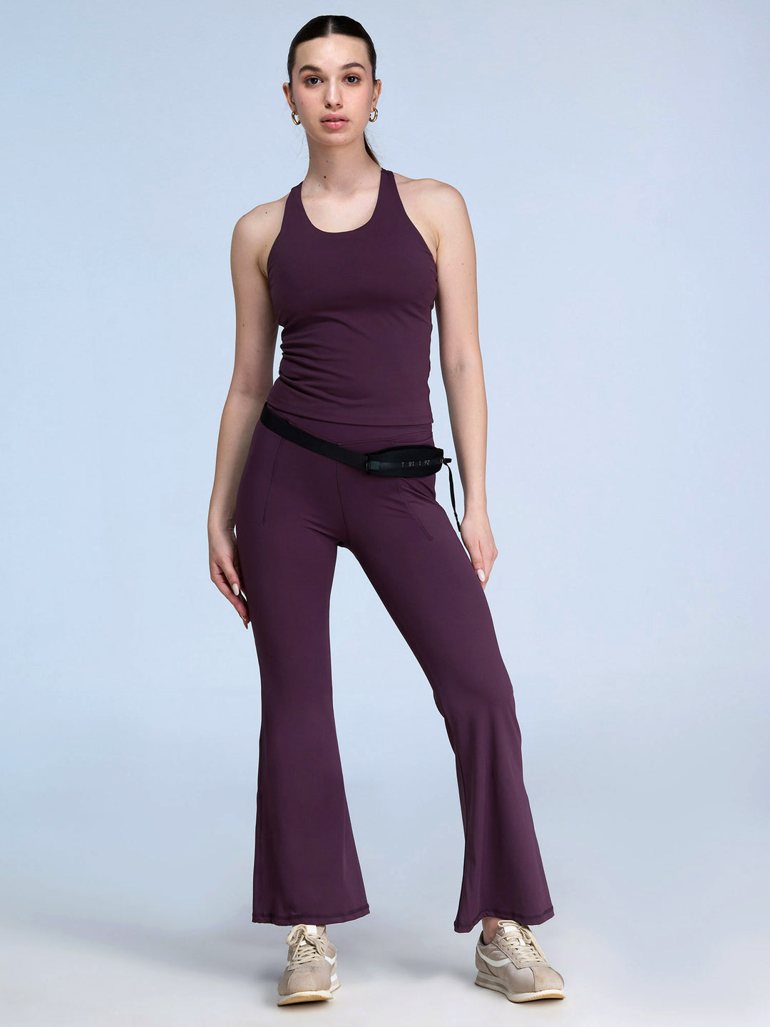 Wine Petite Hourglass Flared Leggings