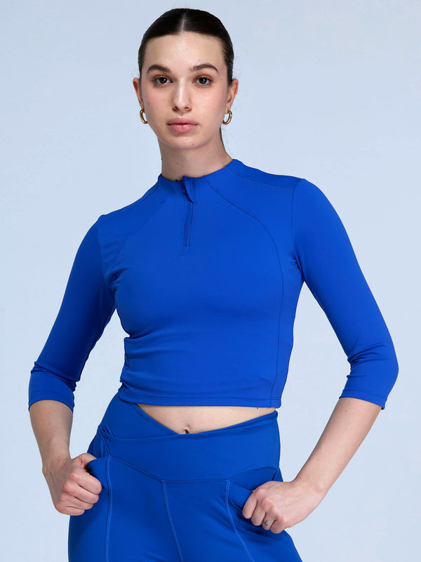 Cobalt Silhouette Zip Top