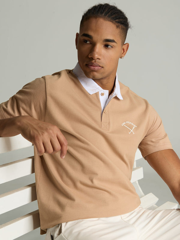 Beige Baseline Polo