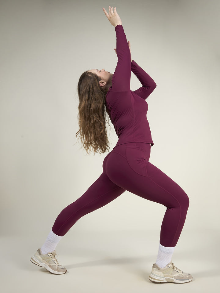 Burgundy Sculpt Crew Top