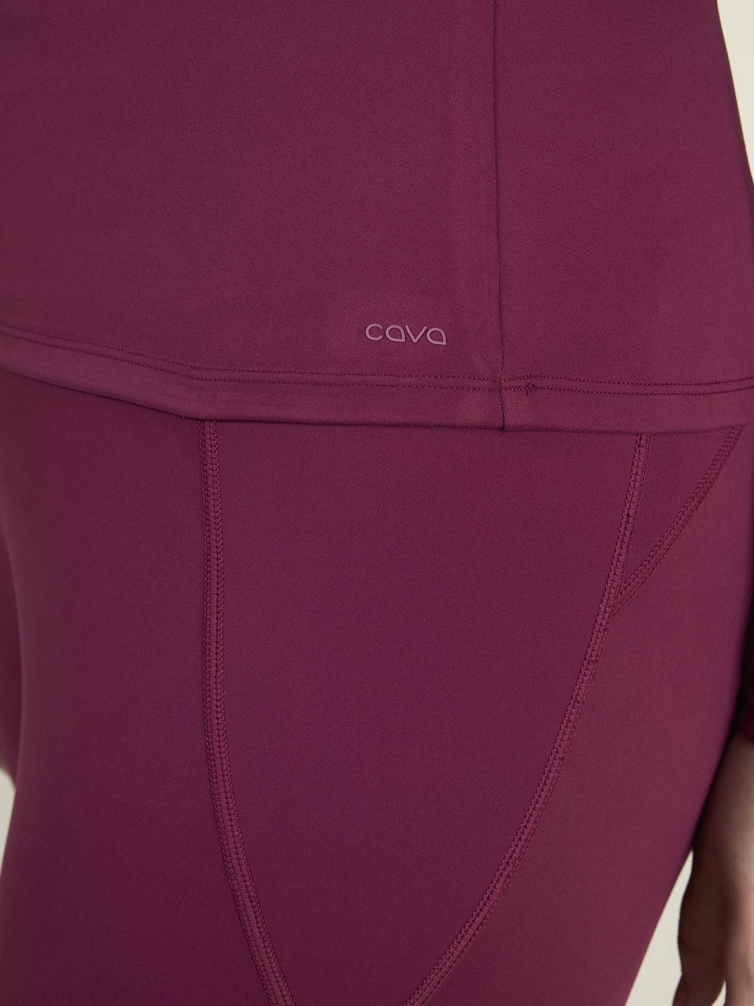 Burgundy Sculpt V-Neck Top