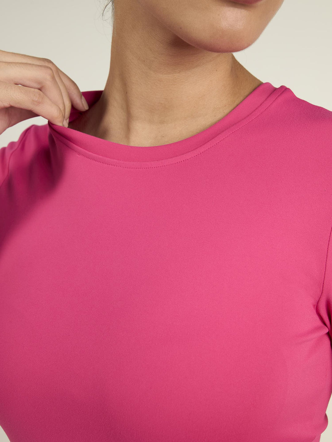 Hot Pink Sculpt Crew Top