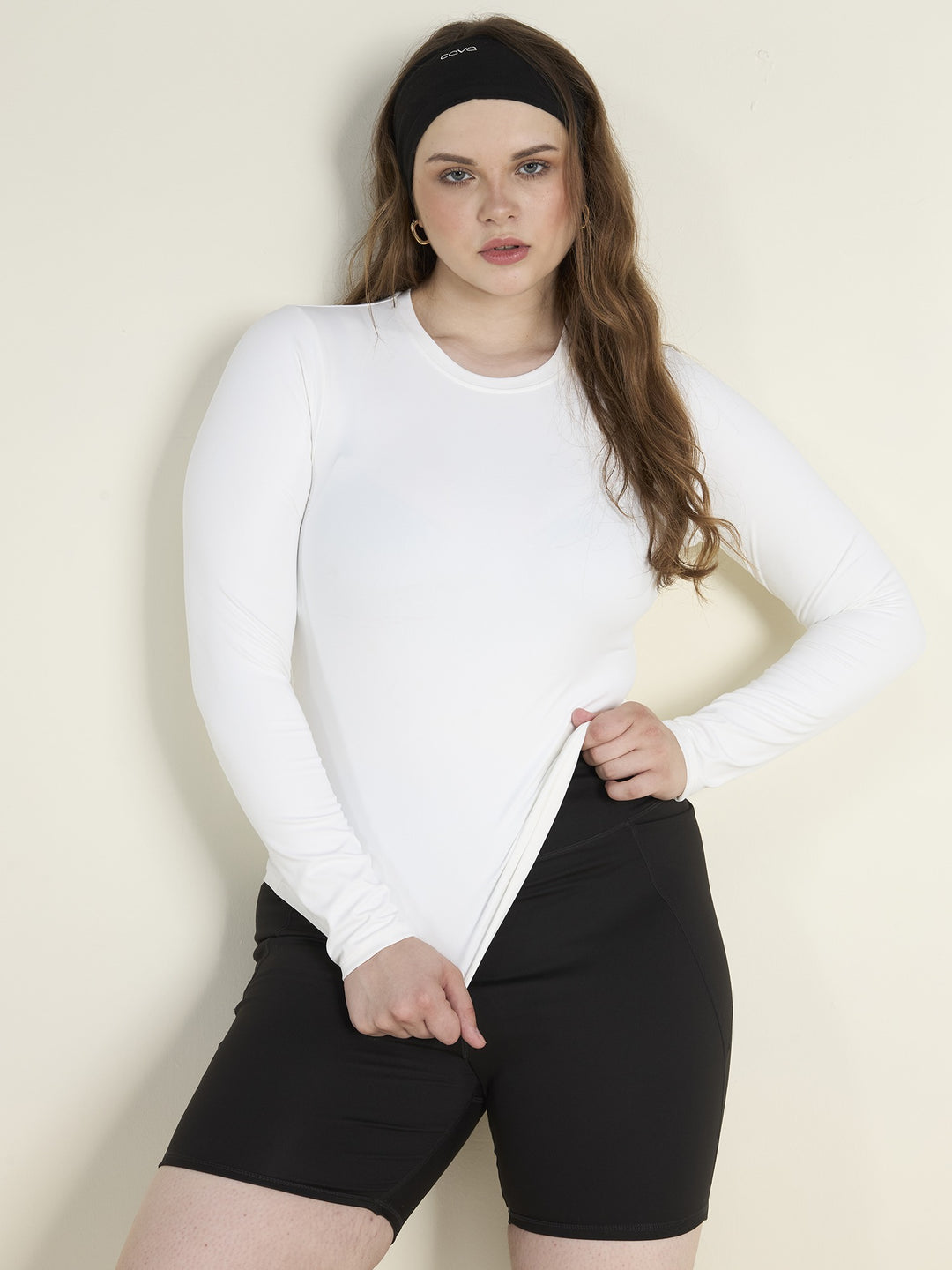 White Sculpt Crew Top