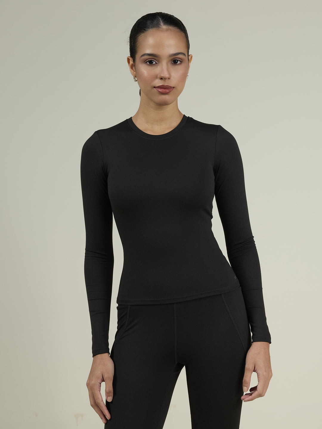 Black Sculpt Crew Top