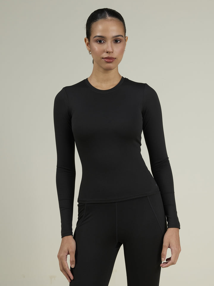 Black Sculpt Crew Top