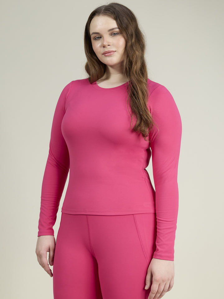 Hot Pink Sculpt Crew Top