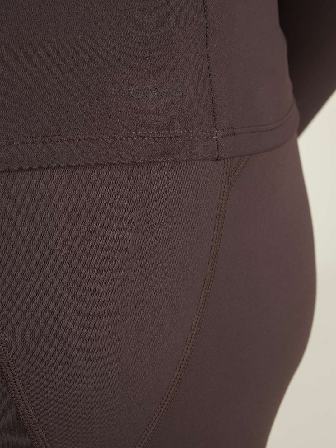 Brown Sculpt V-Neck Top