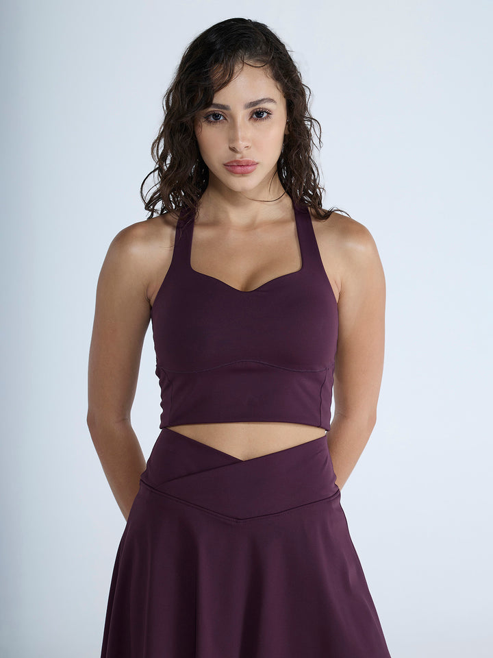 Wine Heartline Sports Bra